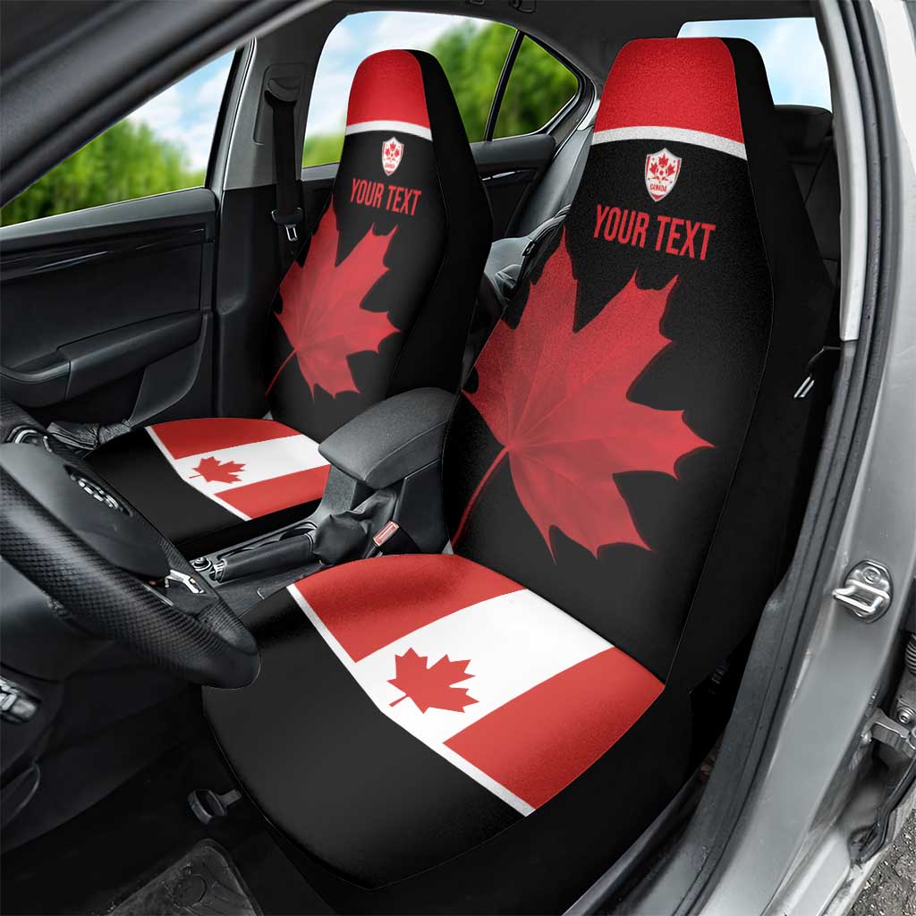 Personalized Canada Soccer Car Seat Cover Maple Leaf and Map Style - Wonder Print Shop