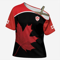 Personalized Canada Soccer Cross Shoulder Shirt Maple Leaf and Map Style - Wonder Print Shop