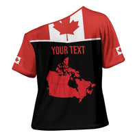 Personalized Canada Soccer Cross Shoulder Shirt Maple Leaf and Map Style - Wonder Print Shop