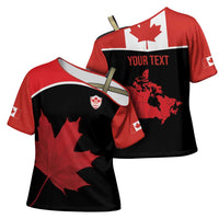 Personalized Canada Soccer Cross Shoulder Shirt Maple Leaf and Map Style - Wonder Print Shop