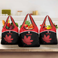 Personalized Canada Soccer Grocery Bag Maple Leaf and Map Style - Wonder Print Shop