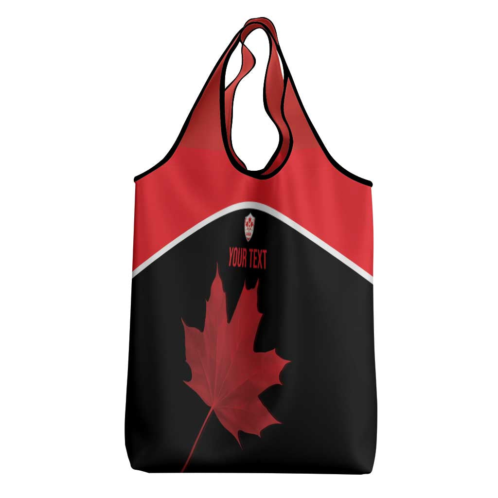 Personalized Canada Soccer Grocery Bag Maple Leaf and Map Style - Wonder Print Shop