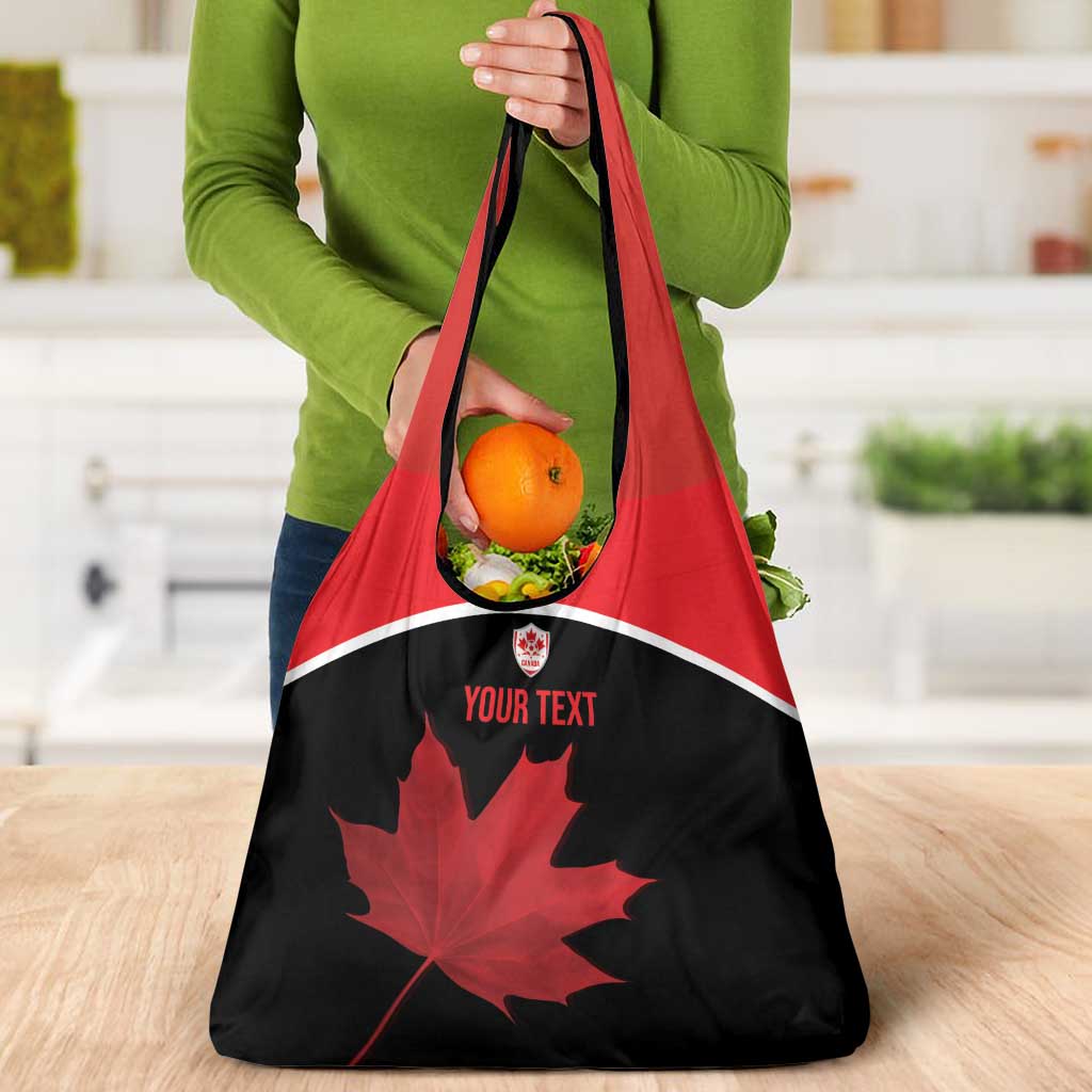 Personalized Canada Soccer Grocery Bag Maple Leaf and Map Style - Wonder Print Shop