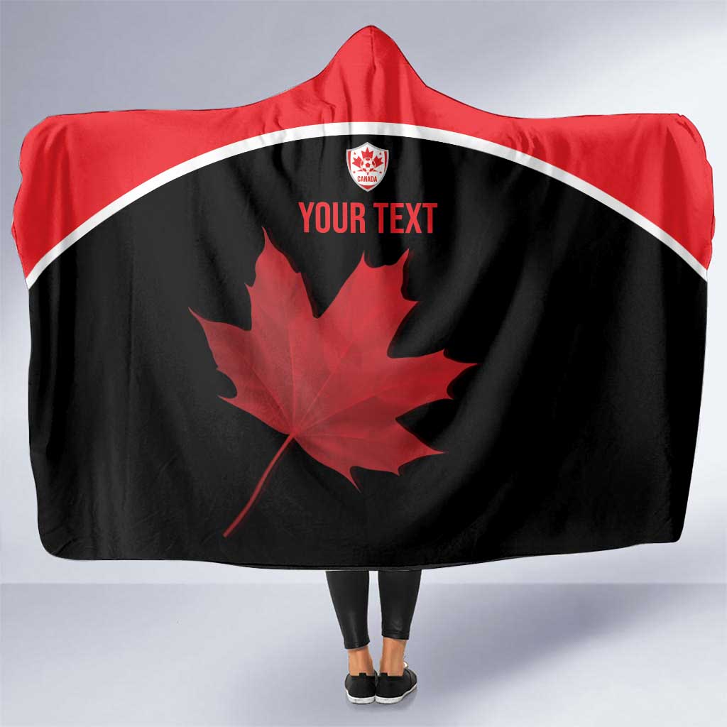 Personalized Canada Soccer Hooded Blanket Maple Leaf and Map Style - Wonder Print Shop