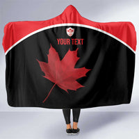 Personalized Canada Soccer Hooded Blanket Maple Leaf and Map Style - Wonder Print Shop