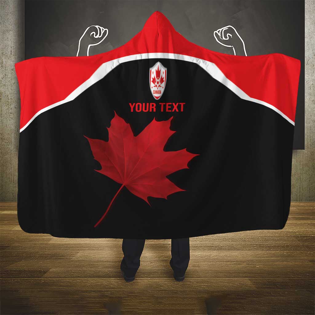 Personalized Canada Soccer Hooded Blanket Maple Leaf and Map Style - Wonder Print Shop