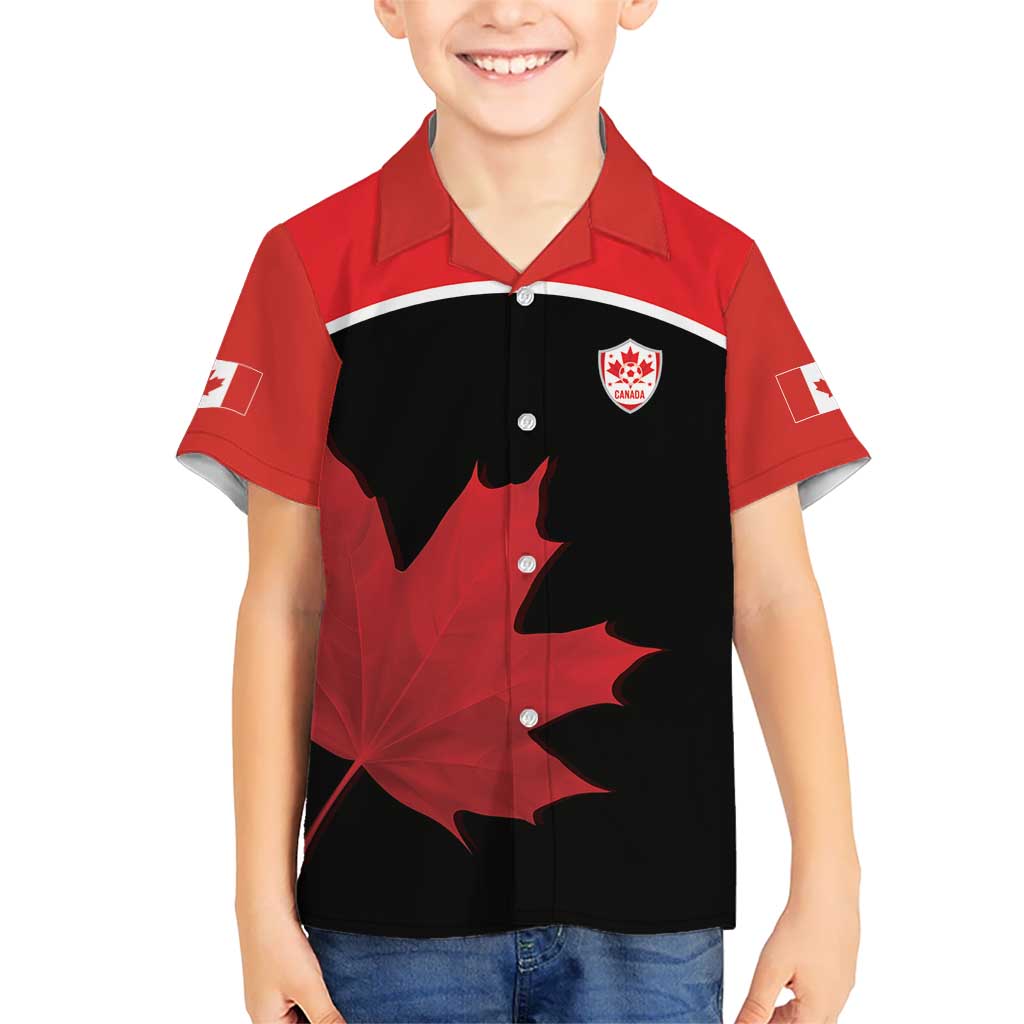 Personalized Canada Soccer Kid Hawaiian Shirt Maple Leaf and Map Style - Wonder Print Shop