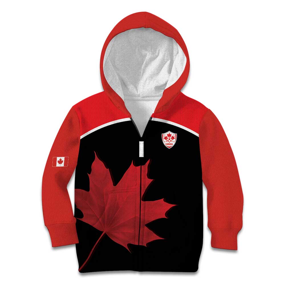 Personalized Canada Soccer Kid Hoodie Maple Leaf and Map Style - Wonder Print Shop