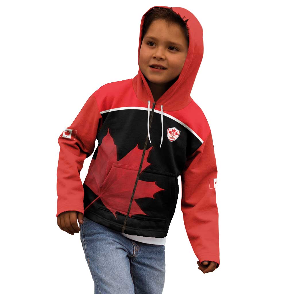 Personalized Canada Soccer Kid Hoodie Maple Leaf and Map Style - Wonder Print Shop