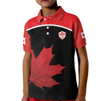 Personalized Canada Soccer Kid Polo Shirt Maple Leaf and Map Style - Wonder Print Shop