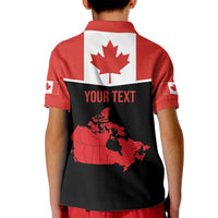Personalized Canada Soccer Kid Polo Shirt Maple Leaf and Map Style - Wonder Print Shop