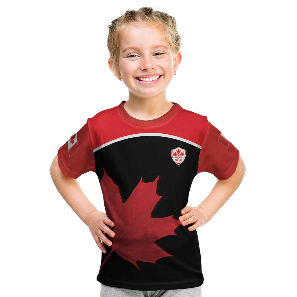 Personalized Canada Soccer Kid T Shirt Maple Leaf and Map Style - Wonder Print Shop