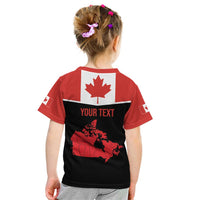 Personalized Canada Soccer Kid T Shirt Maple Leaf and Map Style - Wonder Print Shop
