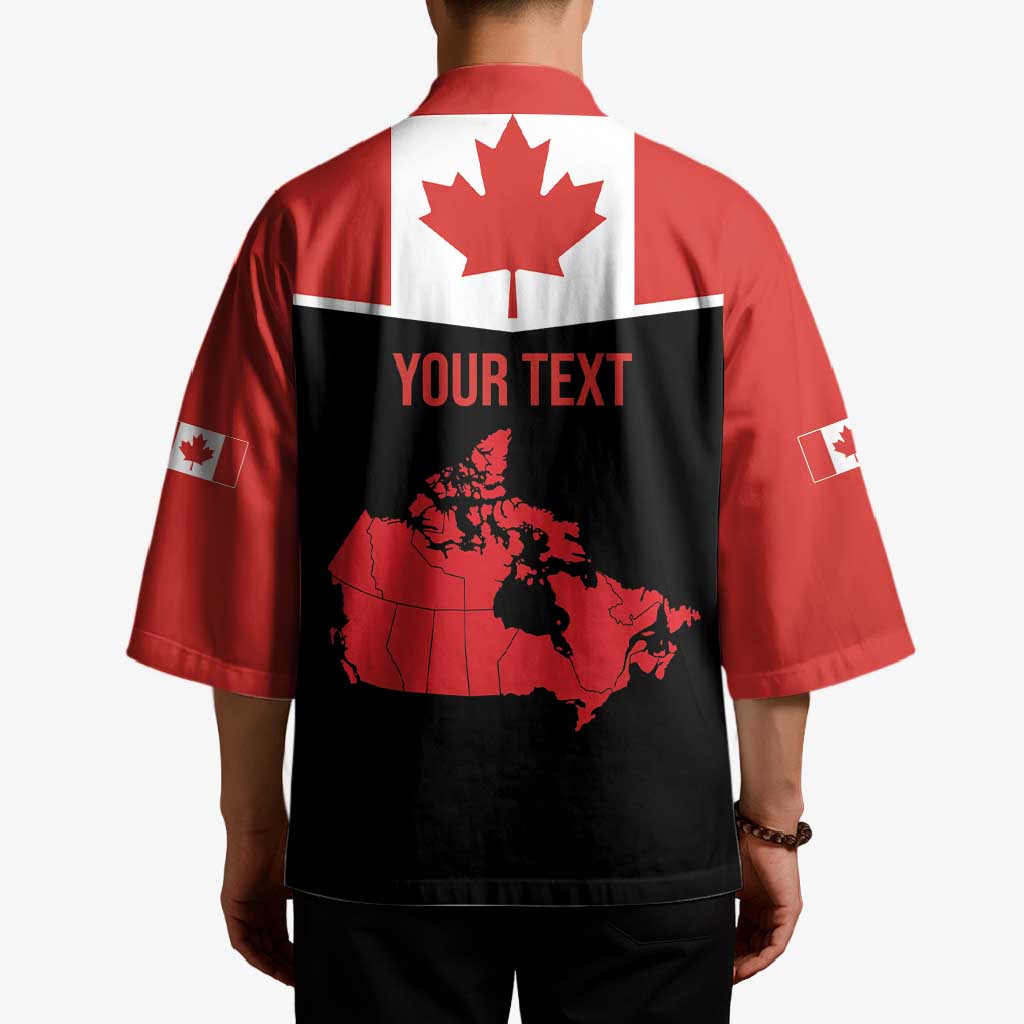 Personalized Canada Soccer Kimono Maple Leaf and Map Style - Wonder Print Shop