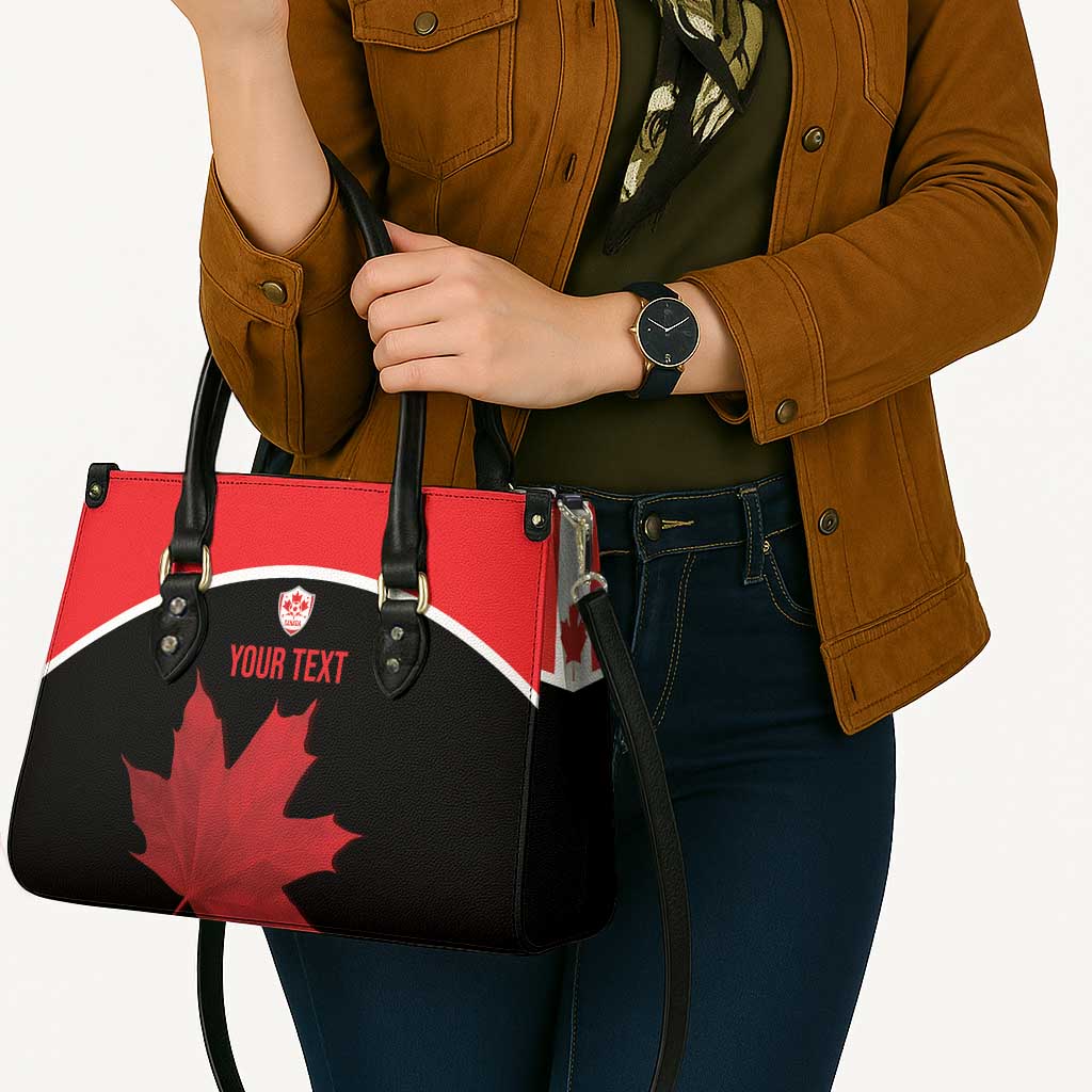 Personalized Canada Soccer Leather Bag Maple Leaf and Map Style - Wonder Print Shop