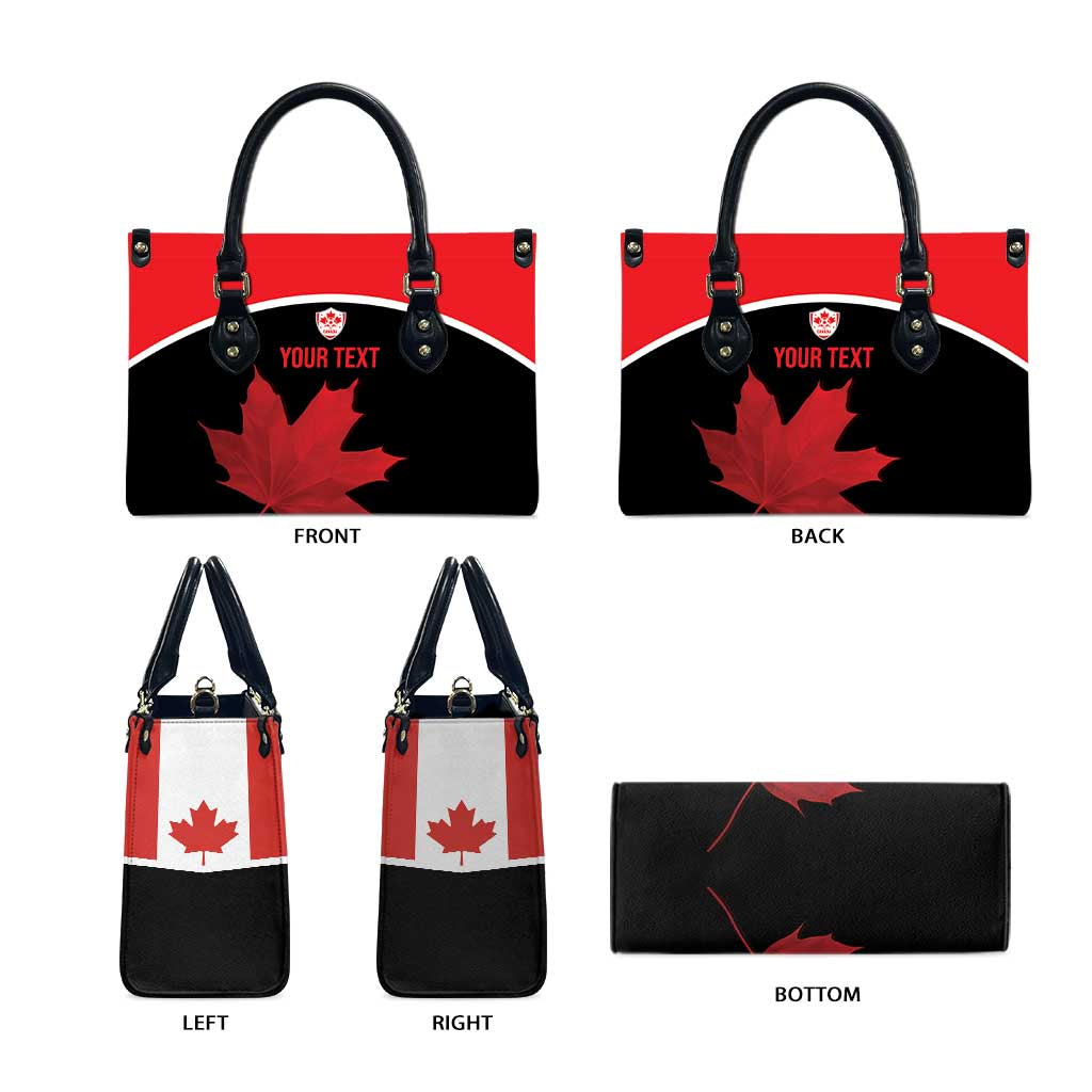 Personalized Canada Soccer Leather Bag Maple Leaf and Map Style - Wonder Print Shop