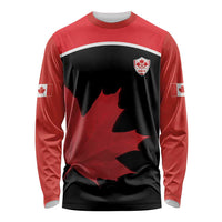 Personalized Canada Soccer Long Sleeve Shirt Maple Leaf and Map Style - Wonder Print Shop