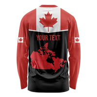 Personalized Canada Soccer Long Sleeve Shirt Maple Leaf and Map Style - Wonder Print Shop
