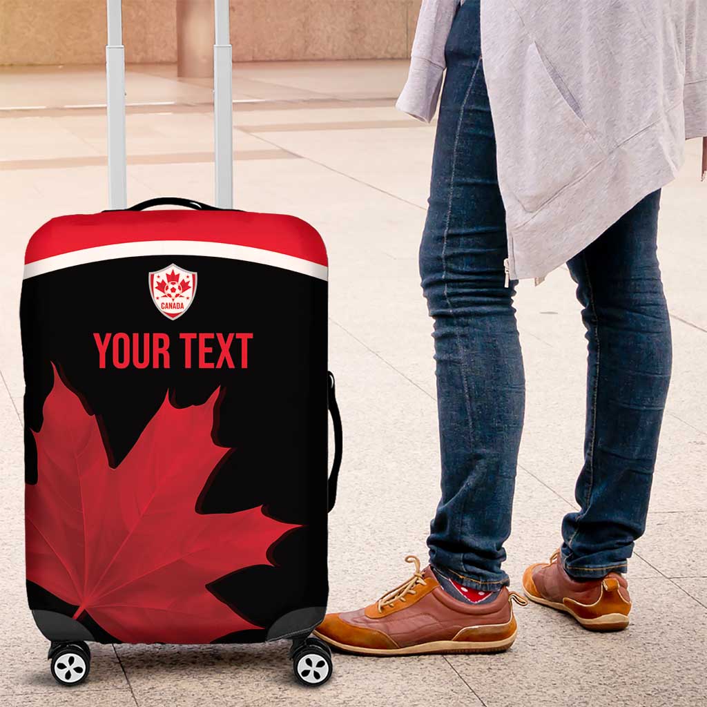 Personalized Canada Soccer Luggage Cover Maple Leaf and Map Style - Wonder Print Shop