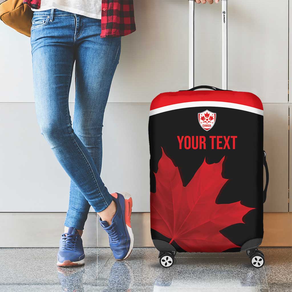 Personalized Canada Soccer Luggage Cover Maple Leaf and Map Style - Wonder Print Shop