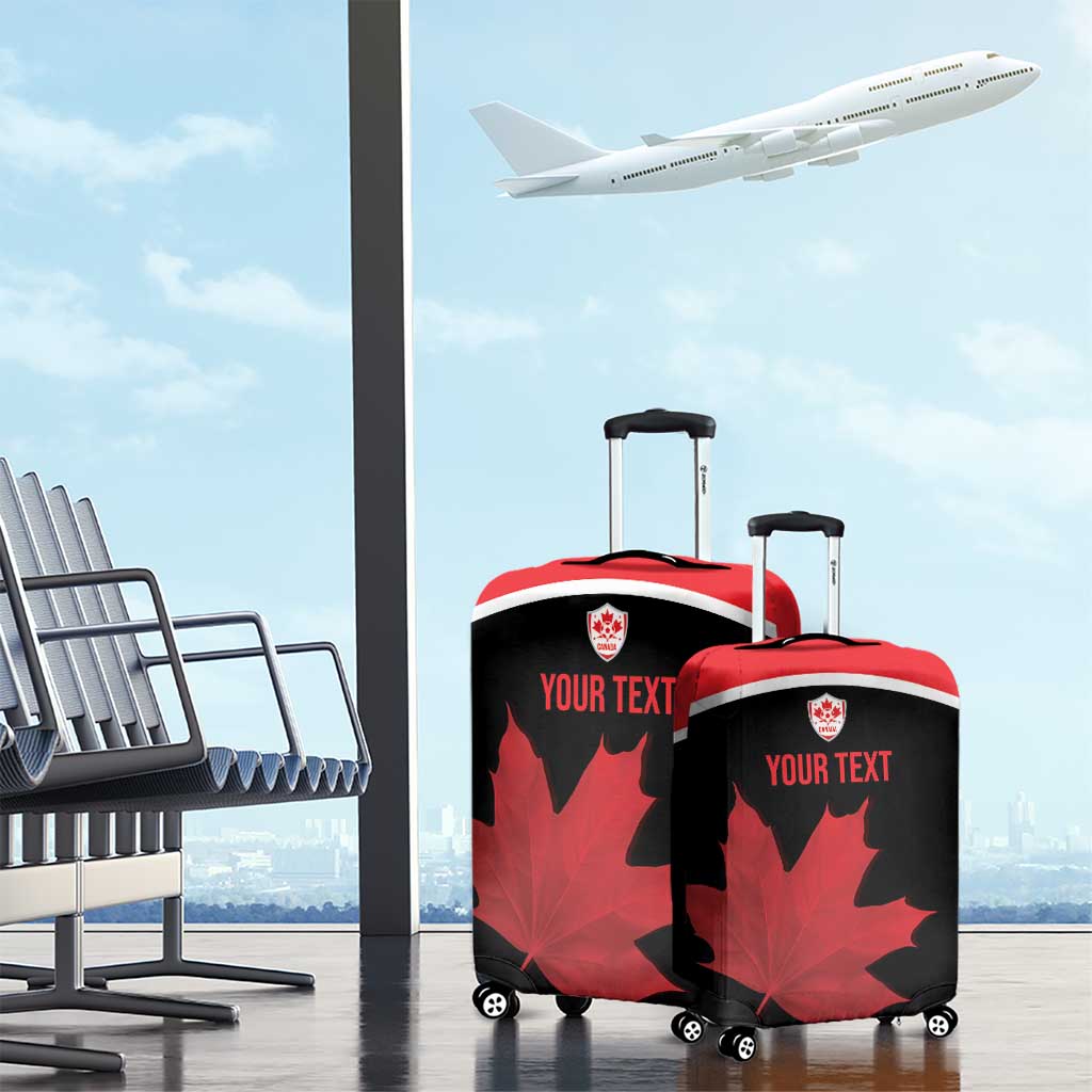 Personalized Canada Soccer Luggage Cover Maple Leaf and Map Style - Wonder Print Shop