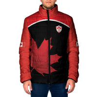 Personalized Canada Soccer Padded Jacket Maple Leaf and Map Style - Wonder Print Shop