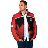 Personalized Canada Soccer Padded Jacket Maple Leaf and Map Style - Wonder Print Shop