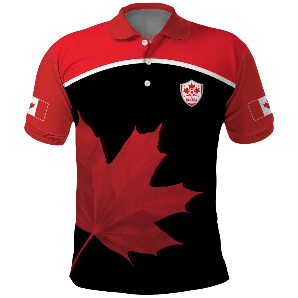 Personalized Canada Soccer Polo Shirt Maple Leaf and Map Style - Wonder Print Shop