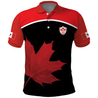 Personalized Canada Soccer Polo Shirt Maple Leaf and Map Style - Wonder Print Shop