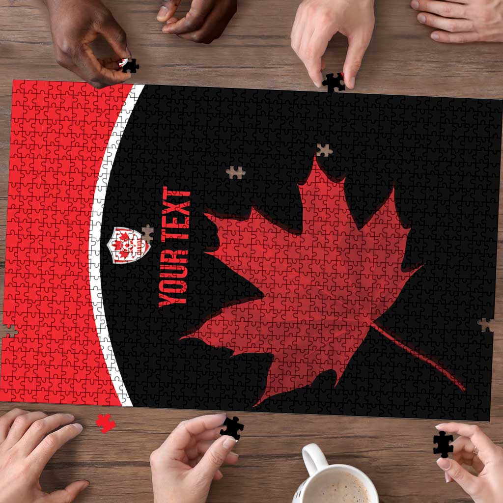 Personalized Canada Soccer Puzzle Maple Leaf and Map Style - Wonder Print Shop