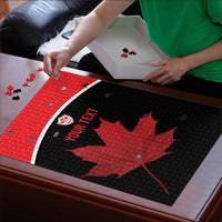 Personalized Canada Soccer Puzzle Maple Leaf and Map Style - Wonder Print Shop