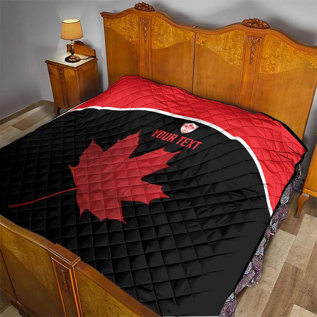 Personalized Canada Soccer Quilt Maple Leaf and Map Style - Wonder Print Shop