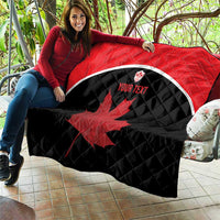 Personalized Canada Soccer Quilt Maple Leaf and Map Style - Wonder Print Shop