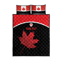 Personalized Canada Soccer Quilt Bed Set Maple Leaf and Map Style - Wonder Print Shop