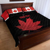 Personalized Canada Soccer Quilt Bed Set Maple Leaf and Map Style - Wonder Print Shop