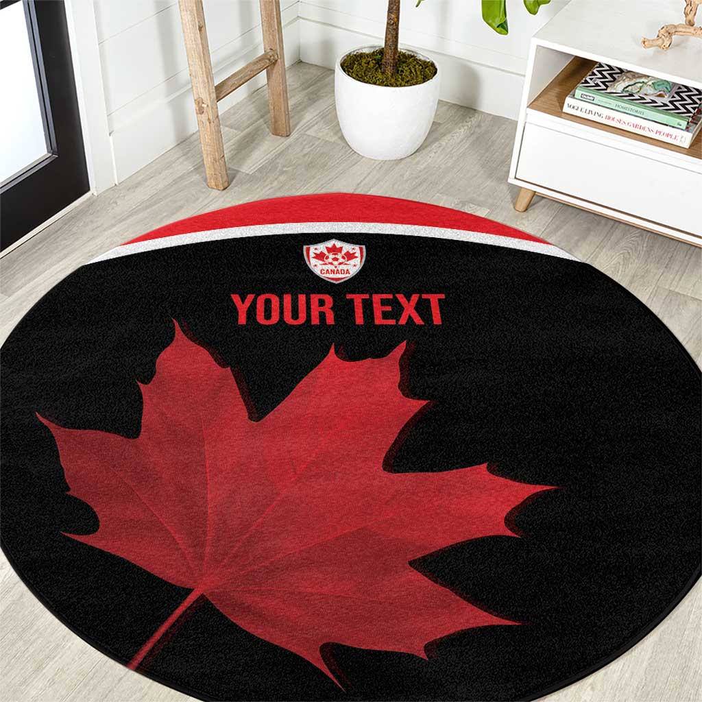 Personalized Canada Soccer Round Carpet Maple Leaf and Map Style - Wonder Print Shop