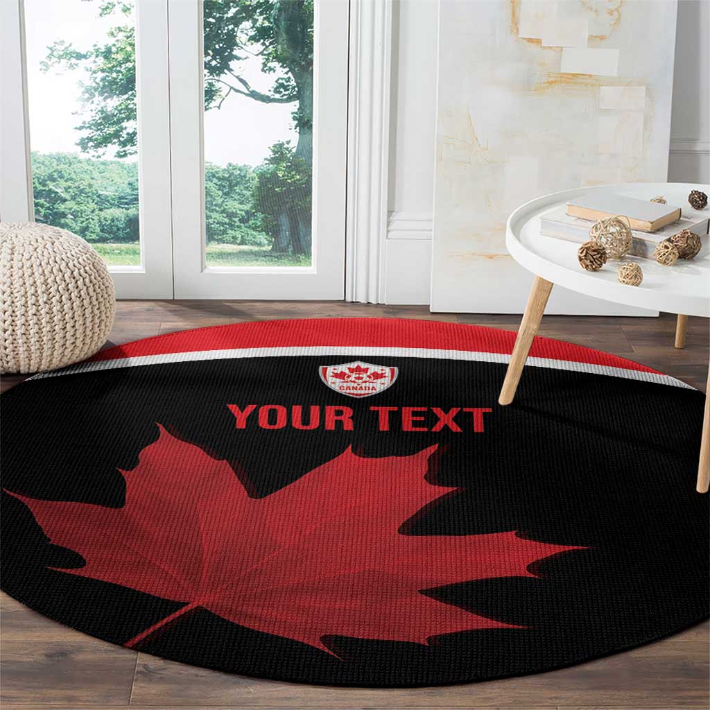 Personalized Canada Soccer Round Carpet Maple Leaf and Map Style - Wonder Print Shop