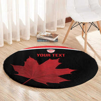 Personalized Canada Soccer Round Carpet Maple Leaf and Map Style - Wonder Print Shop