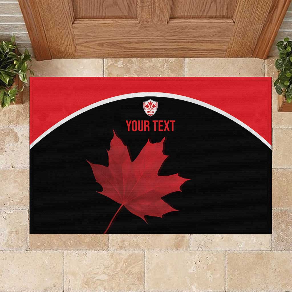 Personalized Canada Soccer Rubber Doormat Maple Leaf and Map Style - Wonder Print Shop