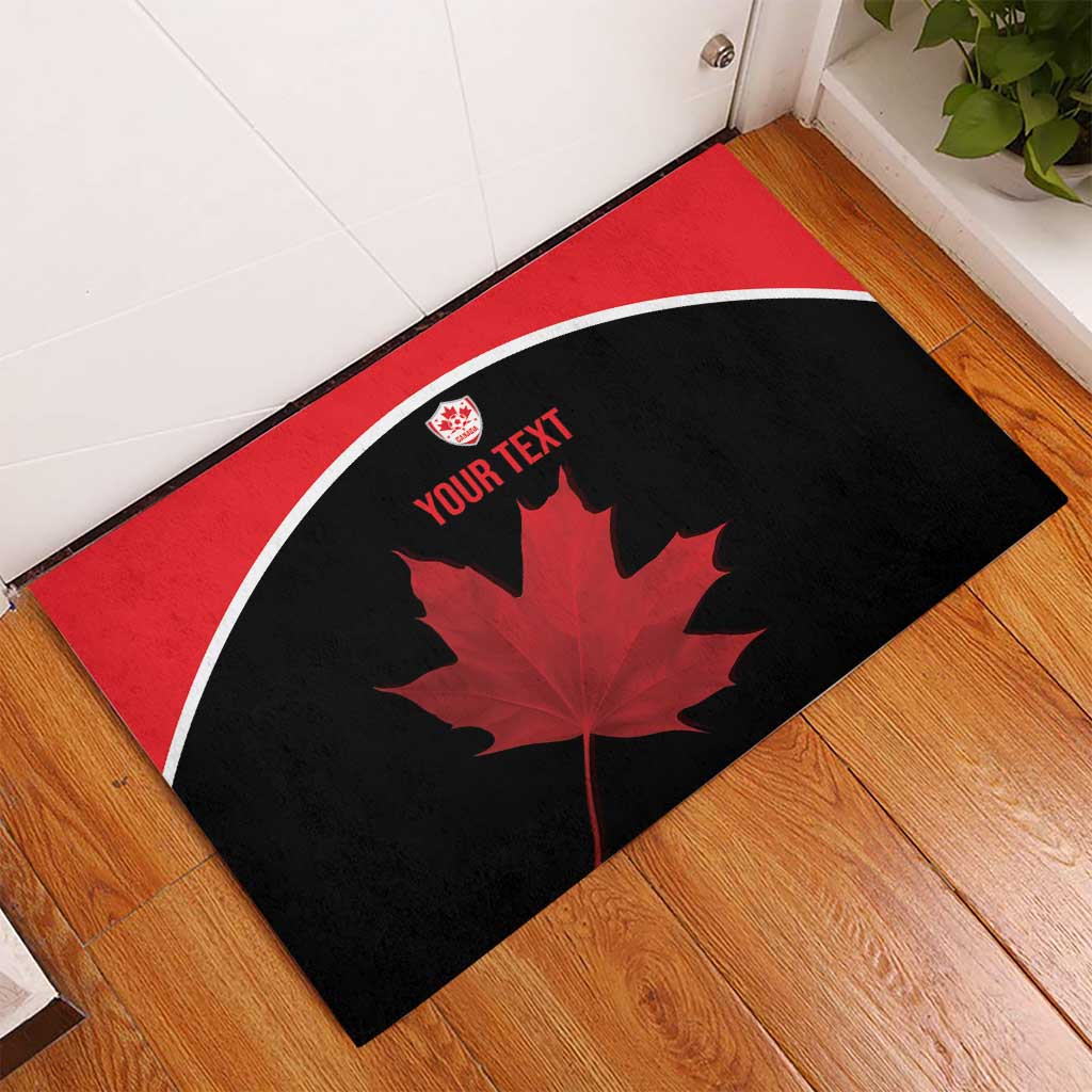 Personalized Canada Soccer Rubber Doormat Maple Leaf and Map Style - Wonder Print Shop