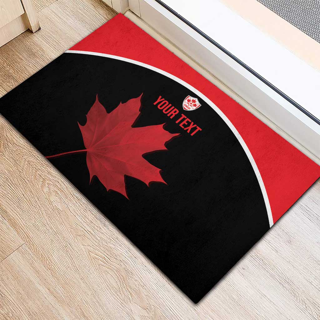 Personalized Canada Soccer Rubber Doormat Maple Leaf and Map Style - Wonder Print Shop