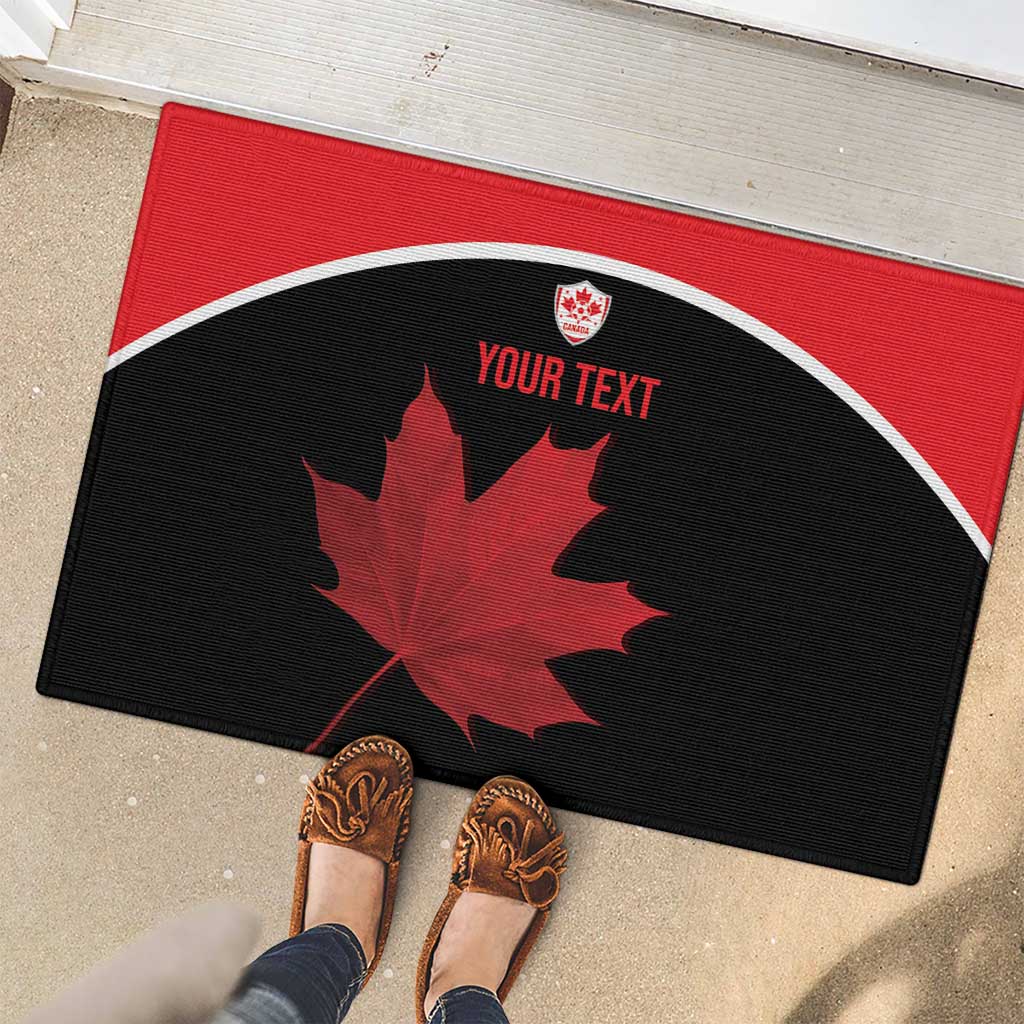 Personalized Canada Soccer Rubber Doormat Maple Leaf and Map Style - Wonder Print Shop