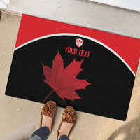 Personalized Canada Soccer Rubber Doormat Maple Leaf and Map Style - Wonder Print Shop