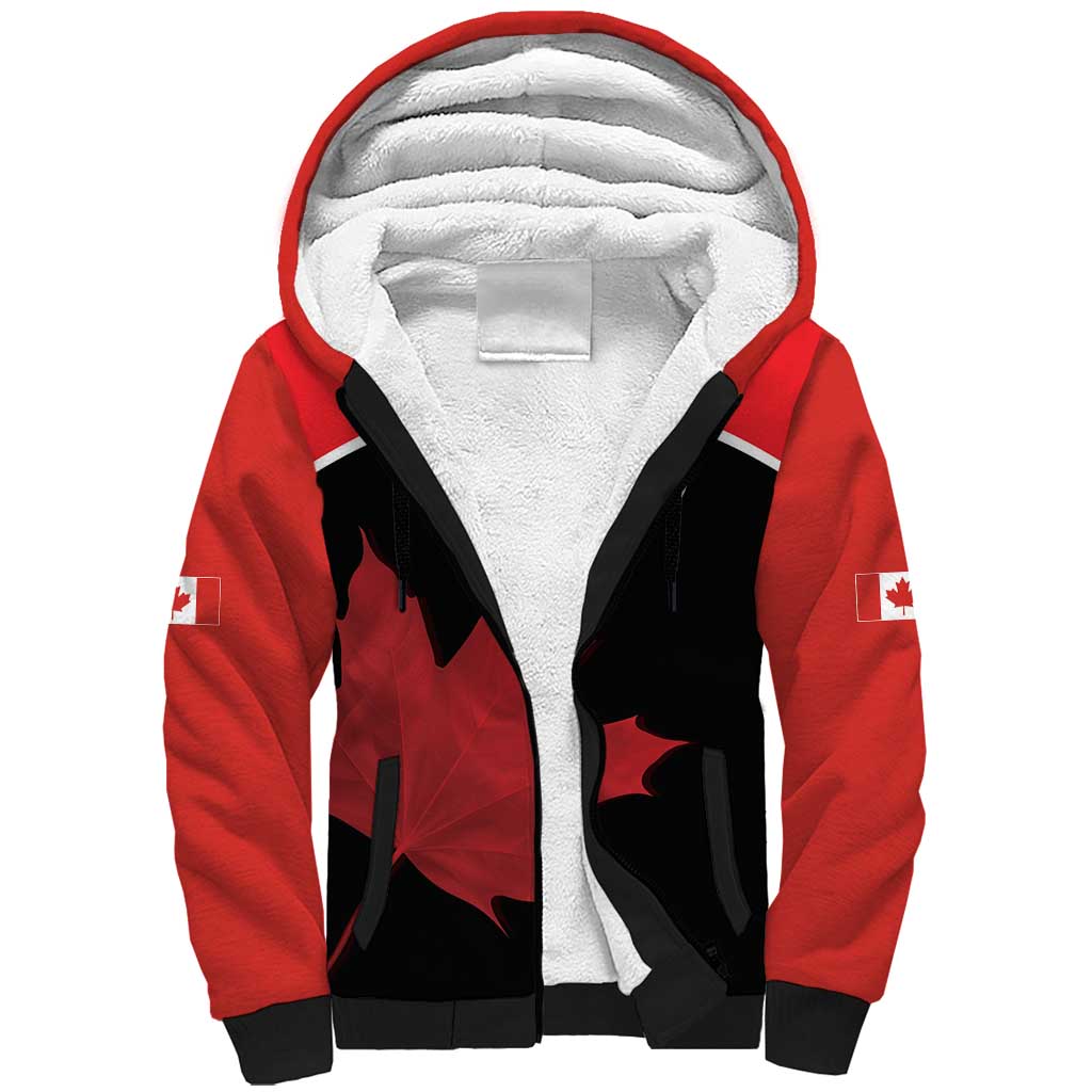 Personalized Canada Soccer Sherpa Hoodie Maple Leaf and Map Style - Wonder Print Shop