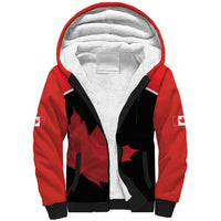 Personalized Canada Soccer Sherpa Hoodie Maple Leaf and Map Style - Wonder Print Shop