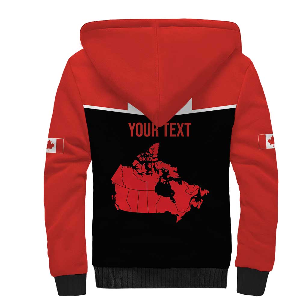 Personalized Canada Soccer Sherpa Hoodie Maple Leaf and Map Style - Wonder Print Shop