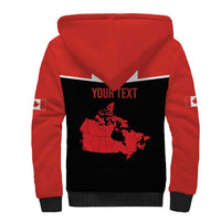 Personalized Canada Soccer Sherpa Hoodie Maple Leaf and Map Style - Wonder Print Shop