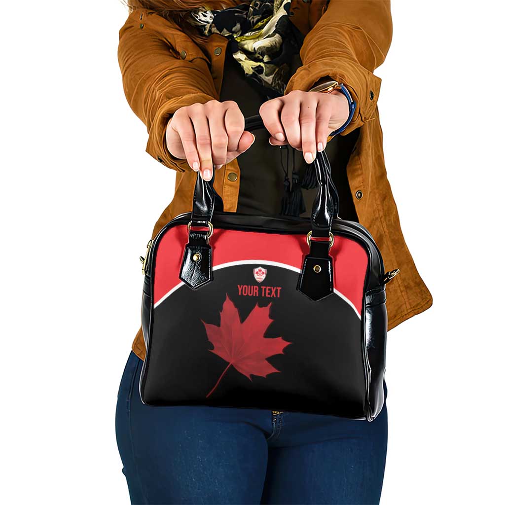 Personalized Canada Soccer Shoulder Handbag Maple Leaf and Map Style - Wonder Print Shop