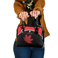 Personalized Canada Soccer Shoulder Handbag Maple Leaf and Map Style - Wonder Print Shop