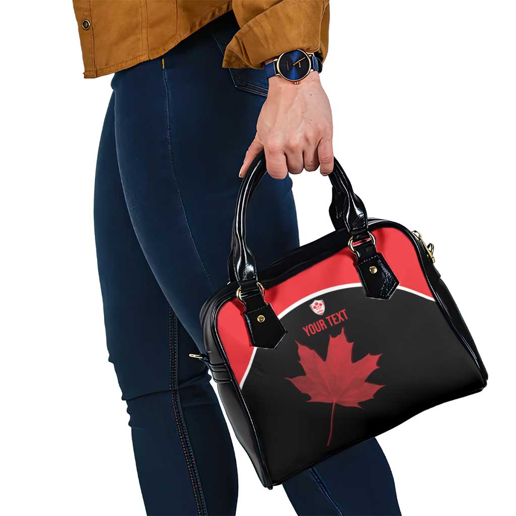 Personalized Canada Soccer Shoulder Handbag Maple Leaf and Map Style - Wonder Print Shop